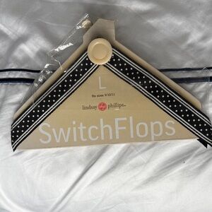Lindsay Phillips Black and White Polka Dot Switch Flop